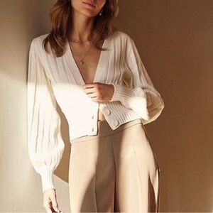 Wilfred Cream Button-Up Sweater